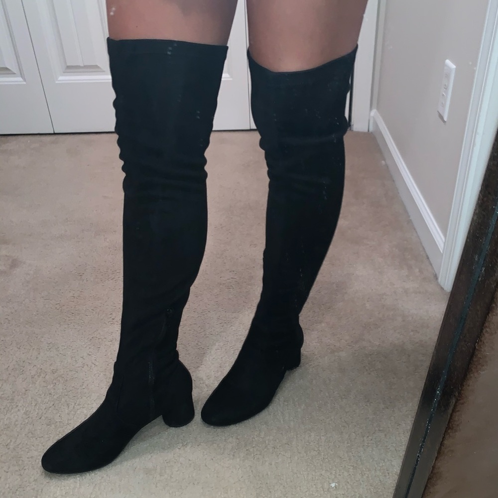 Over the knee black boots